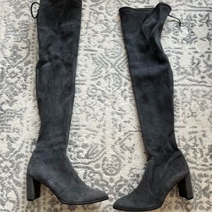 Stuart Weitzman Tieland Gray Over The Knee Heeled Boots size 9